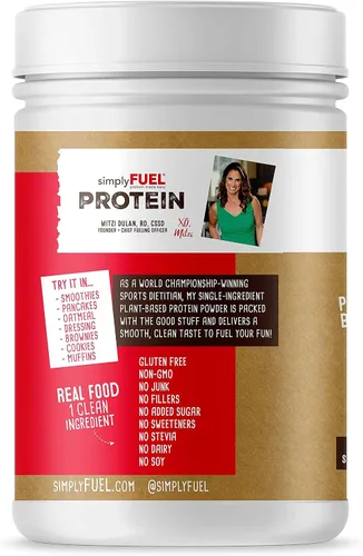 Vista 5 de simplyFUEL Proteína de garbanzos en polvo, orgánica y a base de plantas, 0.71 oz de proteína, alta fibra, sin azúcar, sin stevia, 1.25 libras