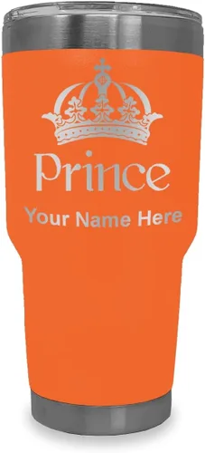 Vista 15 de LaserGram Vaso aislado al vacío de 20 onzas, Prince Crown, grabado personalizado incluido (negro)