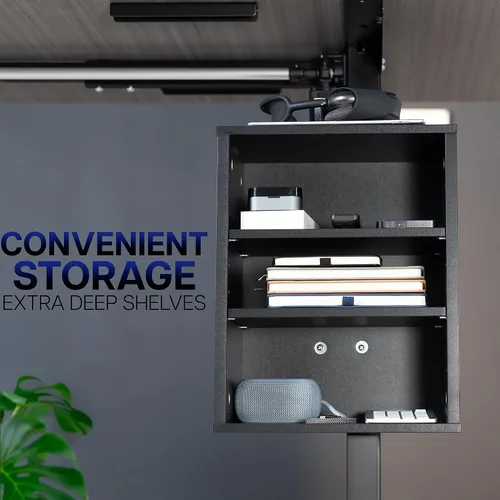 Vista 8 de VIVO DESK-SHELF3CL - Estantería debajo del escritorio, soporte de accesorios de oficina para suministros, dispositivos de juego y más, estantes
