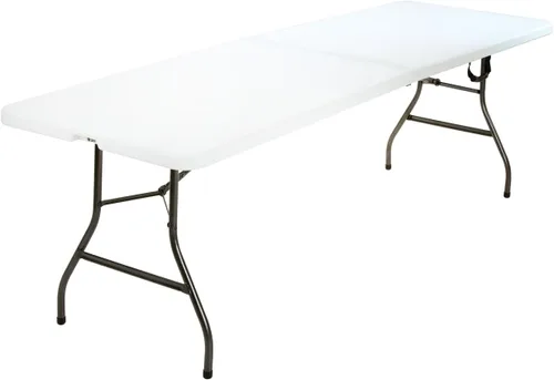 Vista 12 de COSCO Mesa de banquete plegable por la mitad de 6 pies con asa, negro