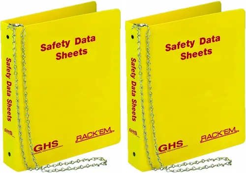 Vista 2 de Horizon 3013 - Carpeta inglesa MSDS, anillo de 3 pulgadas, rojo sobre amarillo, capacidad para 600 hojas