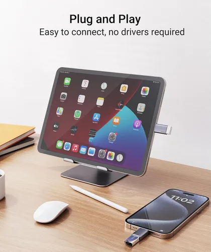 Vista 6 de Adaptador Syntech USB C a USB (paquete de 2), 10Gbps USB3.2 Gen 2 encajado lado a lado, adaptador tipo C macho a A 3.2 hembra compatible con iPhone