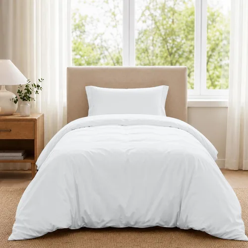 Vista 24 de ROYALE LINENS Funda de edredón negra tamaño individual – Fundas de edredón de 2 piezas – Cierre de cremallera – 1 funda de edredón individual de 68