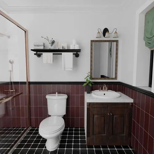 Vista 5 de Perchero negro de 36 pulgadas, perchero montado en la pared con estante de madera real negra, perchero colgante resistente, barra para colgar