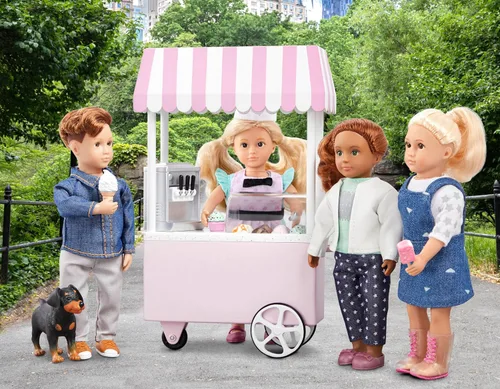Vista 8 de Lori Evelina's Ice Cream Cart - Juego de muñecas de 6 pulgadas, 25 piezas, muñecas 25-piece 6-inch doll set with cart, outfit, cones, popsicles
