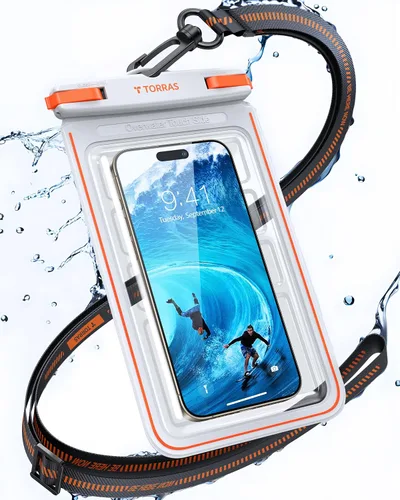 Vista 10 de TORRAS IPX8 impermeable teléfono bolsa flotante, pantalla táctil Funda impermeable para teléfono con cordón, bolsa seca universal, se adapta a