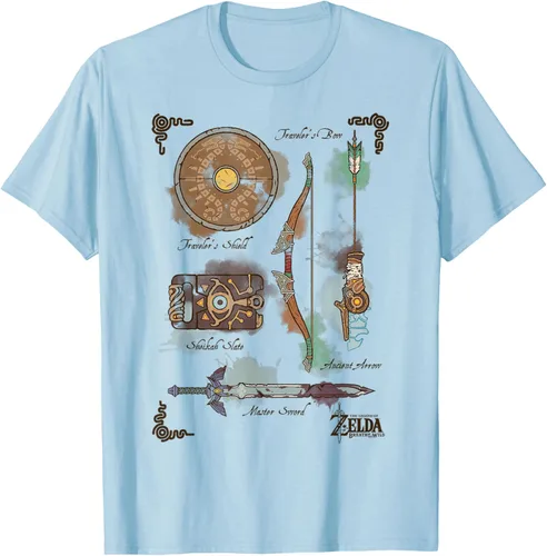 Vista 40 de Zelda Breath of The Wild Link Inventory - Camiseta gráfica Gris Oscuro