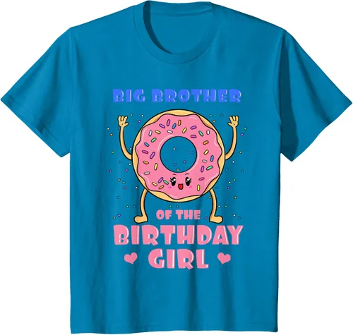 Vista 56 de Big Brother Of The Birthday Girl Donut Bday Party Bro Sib Camiseta, Negro, S