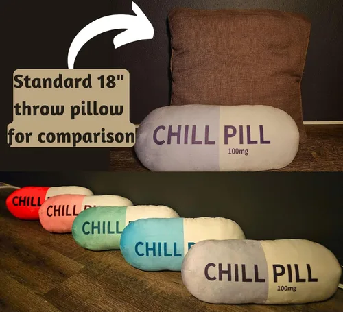 Vista 8 de Chill Pill Pillow – Almohada cervical para el cuello, divertida almohada relajante para el aula de esquina imprescindible para el aula, dormitorio