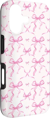 Vista 3 de Cintas y lazos rosados estéticos en acuarela para iPhone 17