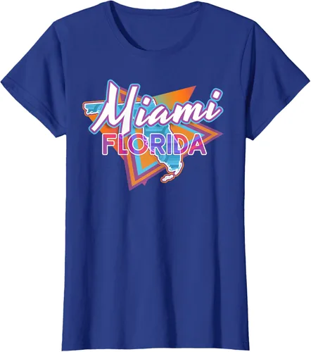 Vista 8 de Camiseta retro vintage de Miami Florida, Negro, S