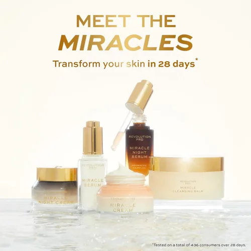 Vista 3 de Revolution Pro Miracle Cream, crema facial hidratante e hidratante, ayuda a la opacidad con ácido hialurónico y niacinamida, 1.69 onzas
