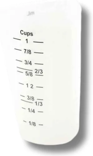 Vista 6 de Tablecraft Vasos medidores flexibles, silicona, juego de 3, incluye: 1, 2 y 4 tazas, color blanco