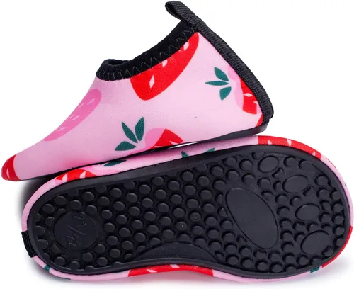 Vista 4 de L-RUN Zapatos de agua para bebés, zapatos para caminar descalzos, calcetines acuáticos para bebés, zapatos de natación para playa, piscina, arena