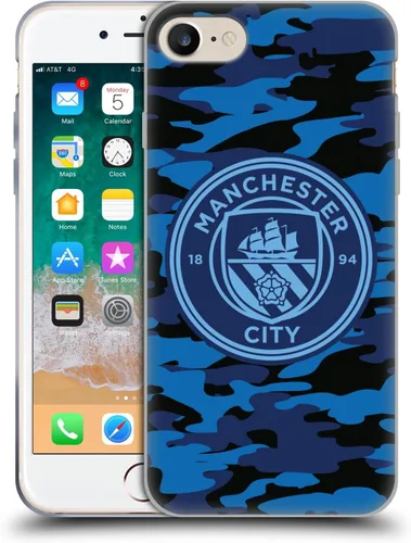 Vista 156 de Head Case Designs Funda de gel con licencia oficial del Manchester City Man City FC Blue Moon Badge Camou [protección de grado militar] compatible