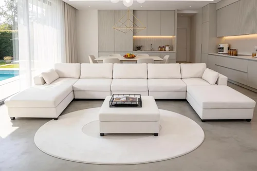 Vista 17 de 113" sofá seccional modular de gran tamaño del asiento profundo, sofá