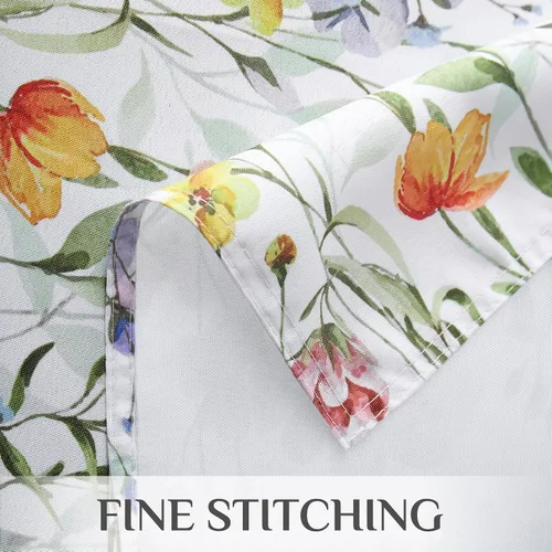 Vista 5 de Softalker Mantel rectangular de primavera, mantel de Pascua impermeable con flores silvestres, resistente a las manchas, sin arrugas, mantel floral