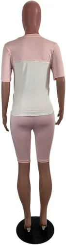 Vista 5 de Ophestin Conjunto casual de dos piezas para mujer, de manga corta, pantalones y ropa de descanso, ajuste ajustado, Leopard
