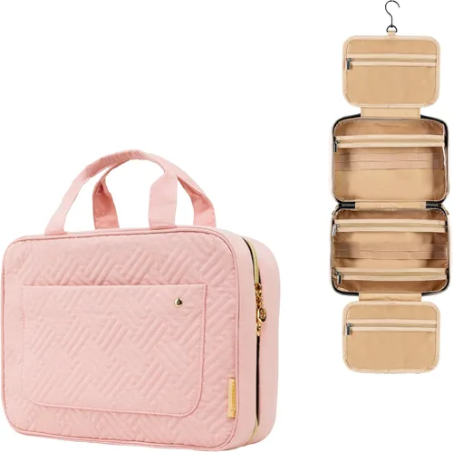 Vista 10 de Carrywell - Neceser de viaje con gancho para colgar, organizador de maquillaje, bolsa de cosméticos resistente al agua para contenedores
