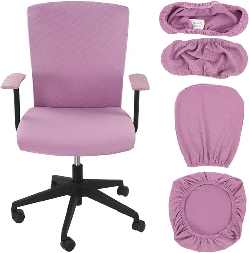 Vista 18 de Tallew Juego de 4 Fundas para Silla de Oficina, Fundas Universales Elásticas para Computadora, Fundas Estiras para Asiento de Silla, Fundas