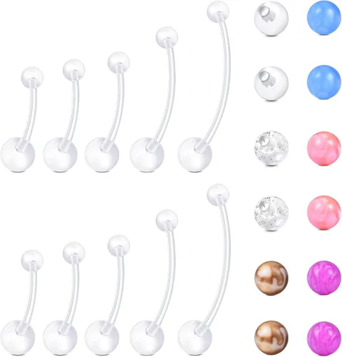 Vista 4 de Longita Anillos de ombligo transparentes Anillos de ombligo de plástico Anillos de ombligo de plástico para cirugía deportiva