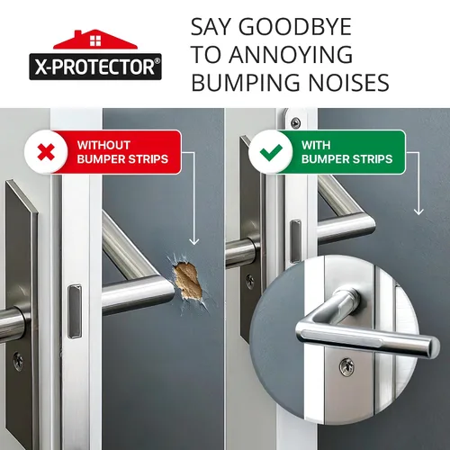 Vista 4 de X-Protector Tiras Amortiguadoras para Puertas de Gabinete - 40 PIEZAS - Silenciador de Puerta Transparente - Amortiguadores Premium para Puertas