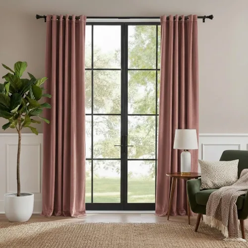 Vista 25 de RYB HOME Cortinas de terciopelo 100% opacas para sala de estar, cortinas de guardería con bloqueo de luz, 2 paneles, cortinas de ventana con Beige