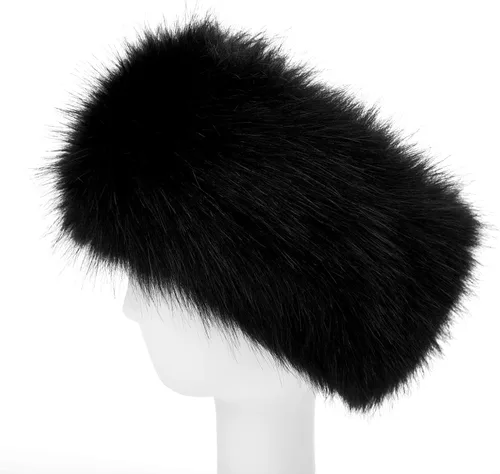 Vista 2 de Dikoaina Diadema de piel sintética para mujer calentador de orejas sombrero de esquí