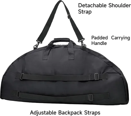 Vista 4 de Funda para Arco Compuesto TaktZeit Funda para Arco Suave para Caza de 36"/44" de Largo con Correa de Hombro Ajustable y Correa para Mochila