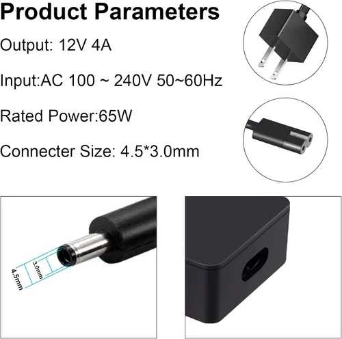 Vista 3 de Cargador de cable de alimentación 12V 4A para Microsoft Surface Pro 3 Docking Station, Windows Laptop Tablet Dock Adaptador de CA Modelo 1627 1664
