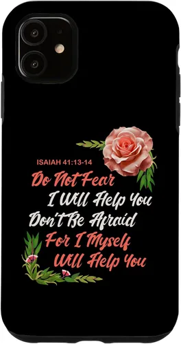 Vista 5 de Funda bíblica para iPhone 15 con texto en inglés "Do not Fear Isaías