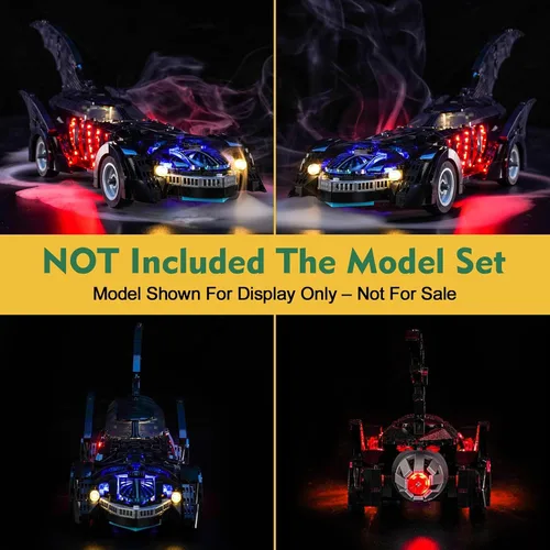 Vista 6 de LocoLee Kit de luces compatible con Lego 76304 Batman Forever Batmobile – Sin modelo solamente, accesorios de iluminación LED compatibles con Lego