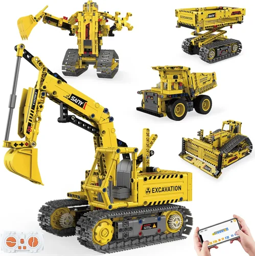 Vista 9 de Kit de construcción de robot con aplicación/control remoto, regalos STEM para niños de 6 a 16 años, juguetes robóticos de codificación técnica