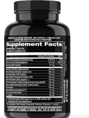 Vista 3 de Jocko Fuel Brain Power - Suplementos dietéticos nootrópicos para la memoria y la concentración con L teanina, L carnitina, energía y suplemento