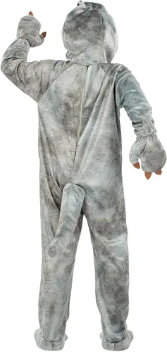 Vista 3 de Disfraz infantil de dinosaurio Raptor gris Mediano