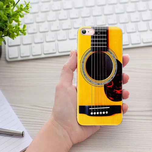 Vista 7 de Funda protectora completa delgada y suave de TPU transparente para iPhone SE 2022/2020, iPhone 8/7/6S/6 - Diseño de música divertida guitarra
