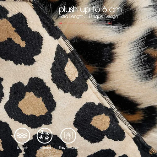 Vista 4 de INSMEER 1 funda de almohada con estampado de leopardo verdadero, fundas de almohada decorativas de piel sintética de leopardo, fundas de almohada