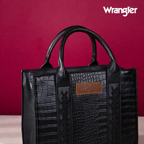 Vista 8 de Wrangler 2pcs Tote Bag Set Braided Rope Top Handle and Classic Tote