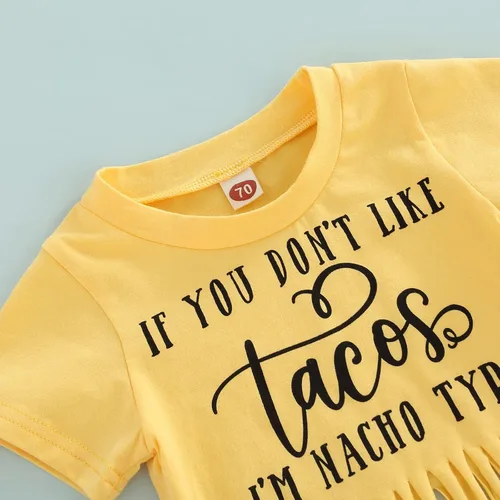 Vista 5 de MABABY - Conjunto pequeño para bebé recién nacido con flecos dobladillo con borlas ropa pequeña conjunto con diadema
