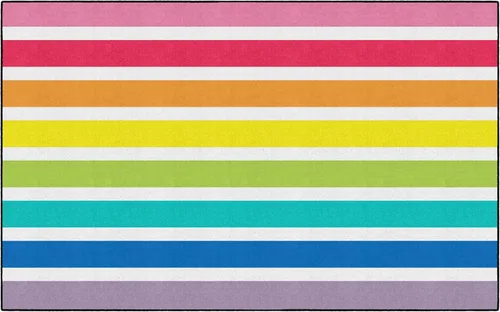Vista 6 de Flagship Carpets Hello Sunshine - Alfombra de área para aula, diseño de rayas de arco iris brillante, para aprendizaje en interiores o dormitorio