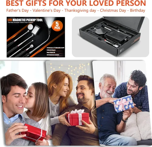 Vista 2 de Regalos para el día de San Valentín para hombres, 5 piezas, herramienta magnética de recogida, regalos de cumpleaños, rellenos de calcetines para él
