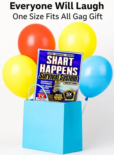 Vista 5 de Shart Happens Survival System - Divertido kit de pañales para adultos, protección extrema contra golpes, fiesta de elefante blanco, cumpleaños