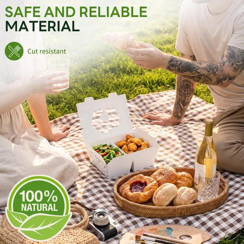 Vista 6 de Contenedores de comida para llevar de 40 onzas, paquete de 30 recipientes desechables para llevar con ventana transparente Cajas para llevar