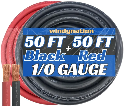 Vista 24 de WNI - Cable de cobre para soldar baterías calibre 1/0, 10 pies, color negro, 10 pies color rojo, AWG, ultra flexible, fabricado en los Estados