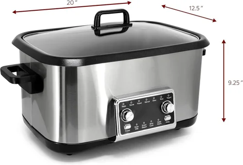Vista 8 de Olla múltiple de lujo 12 en 1 de 8 cuartos con función Sous Vide, olla a presión eléctrica programable con olla antiadherente, tapa de vidrio