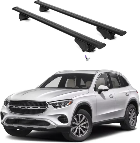 Vista 23 de ERKUL Barras transversales de techo para Mercedes Benz GLE (V167) 2019-2026 Barras transversales de aluminio con bloqueo antirrobo para techo Negro