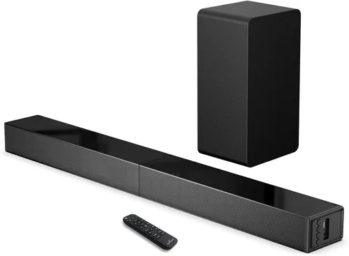 Vista 7 de LARKSOUND Barra de sonido 2.1 con subwoofer, barra de sonido de 16" para TV con conexiones HDMI/óptica/AUX/Bluetooth/USB