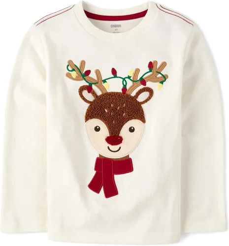 Vista 7 de Gymboree Camisetas de manga larga con gráficos bordados para niños y niños pequeños Cabaña de Navidad