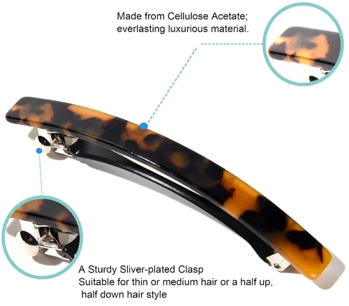 Vista 4 de Pasadores de pelo para mujer, pasador de pelo francés, pinzas grandes de acetato para el cabello, pasador antideslizante, accesorios