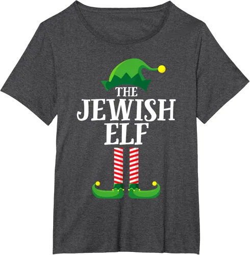 Vista 16 de Playera de pijama para fiesta de Navidad, grupo familiar a juego con elfo judío